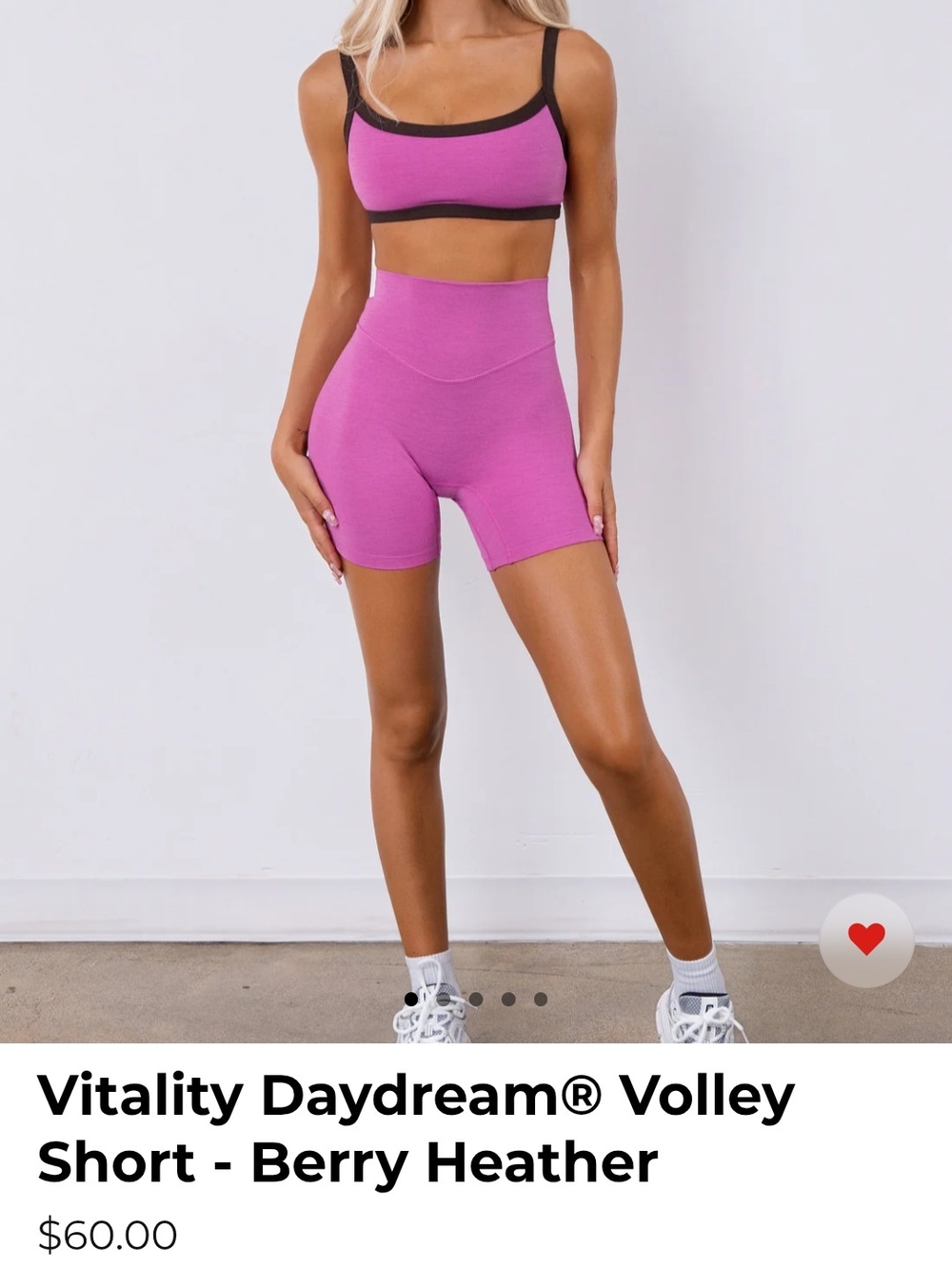 Vitality Daydream Volley Short, Berry Heather, M